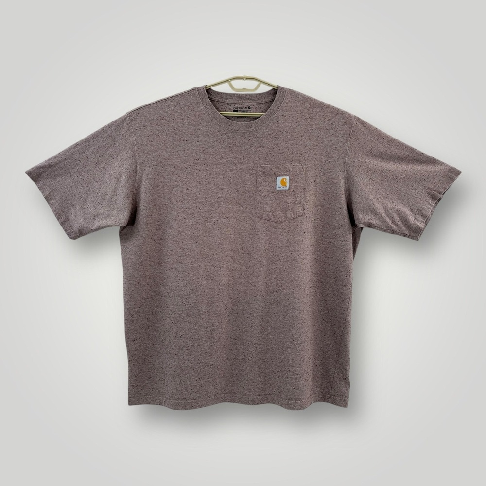 Carhartt Shirt Mens 2XL Brown Heather K87 Loose Fit Pocket Workwear Short Sleeve